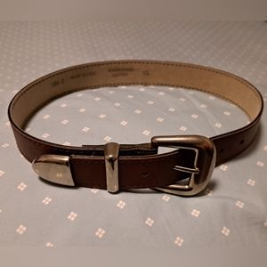 made in USA leather BELT brass buckle For 28" waist JEANS